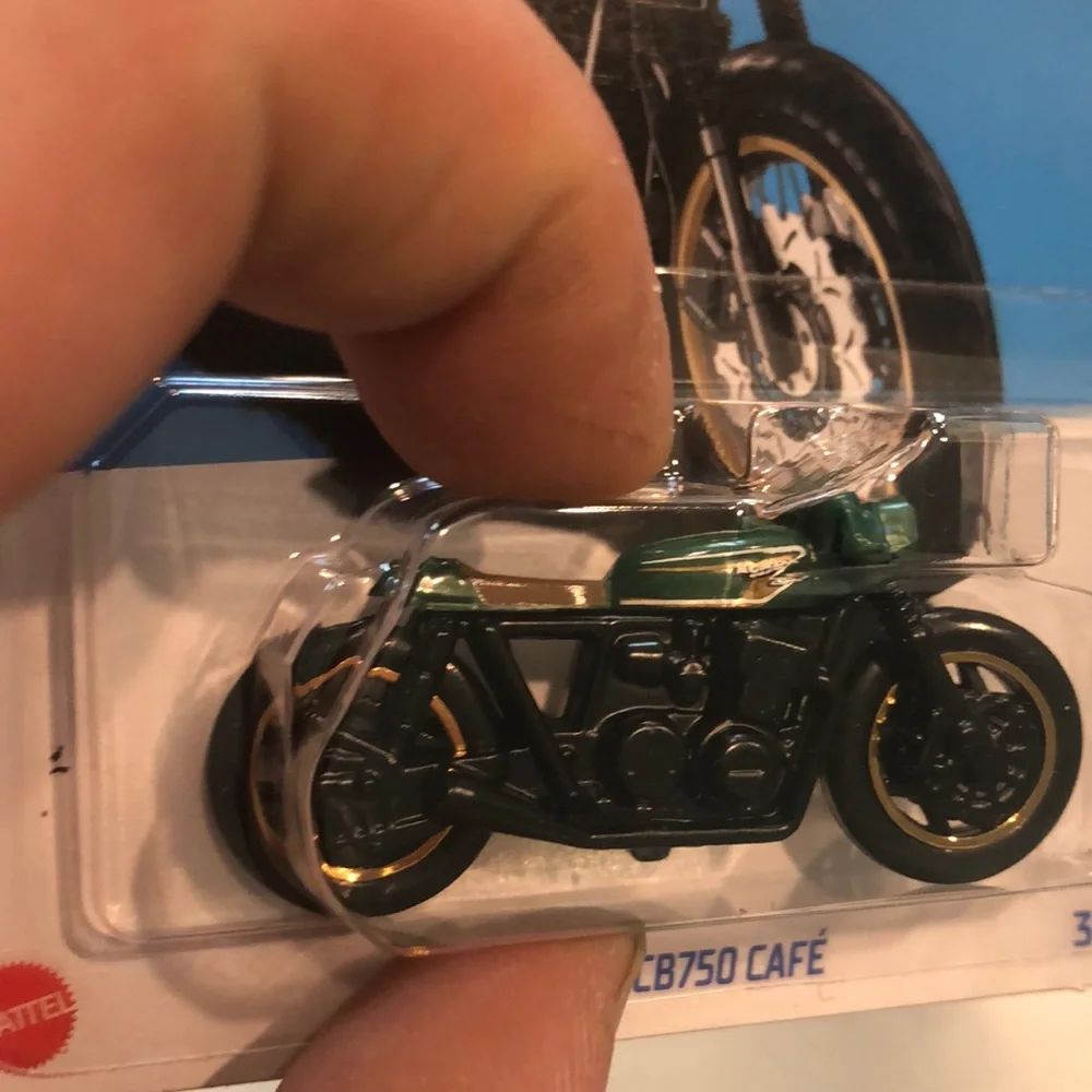 Mattel Hot Wheels Honda CB750 Café Motorcycle - Green and Black